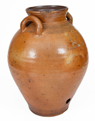 Extremely Rare CHARLESTOWN, Mass. Stoneware Water Cooler w/ Impressed Eagle Decoration