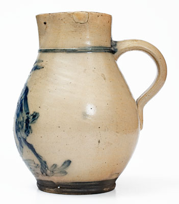 Outstanding Stoneware Pitcher w/ Elaborate Goat and Barrel Decoration attrib. MacQuoid, New York City