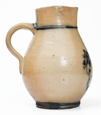 Outstanding Stoneware Pitcher w/ Elaborate Goat and Barrel Decoration attrib. MacQuoid, New York City