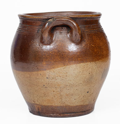 Exceptional Small-Sized BOSTON Squat Stoneware Jar by Frederick Carpenter, early 19th century