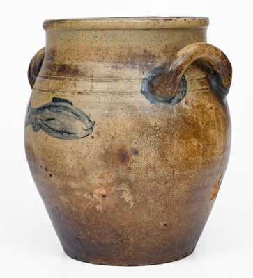 Boston, MA Stoneware Jar w/ Fish Decoration, Jonathan Fenton, late 18th century
