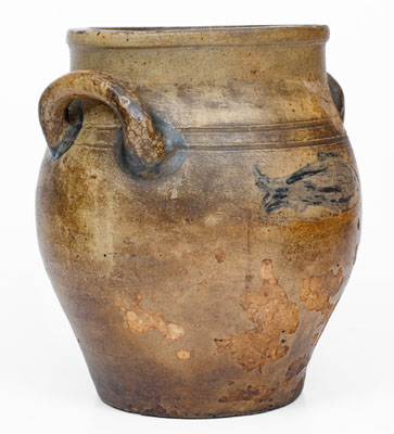 Boston, MA Stoneware Jar w/ Fish Decoration, Jonathan Fenton, late 18th century