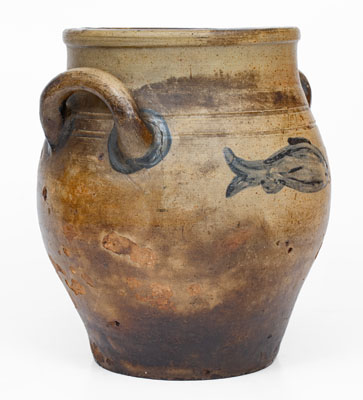 Boston, MA Stoneware Jar w/ Fish Decoration, Jonathan Fenton, late 18th century
