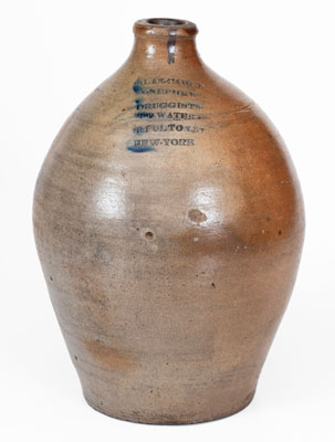 Rare SILAS CARLE & NEPHEW New York Stoneware Druggists Jug attrib. Crolius