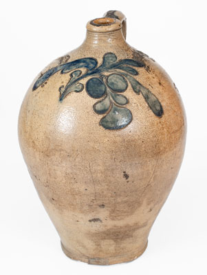 Manhattan Stoneware Jug w/ Incised Floral Decoration, possibly David Morgan, c1800