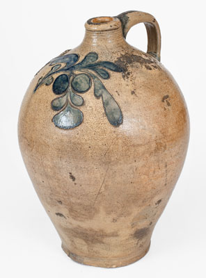 Manhattan Stoneware Jug w/ Incised Floral Decoration, possibly David Morgan, c1800