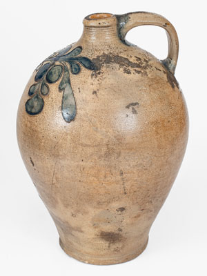 Manhattan Stoneware Jug w/ Incised Floral Decoration, possibly David Morgan, c1800