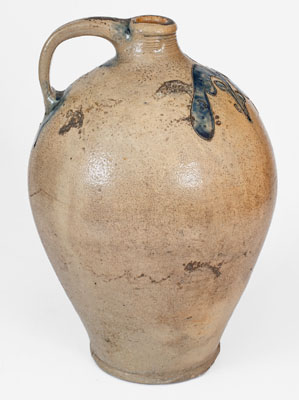 Manhattan Stoneware Jug w/ Incised Floral Decoration, possibly David Morgan, c1800