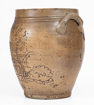 Unusual Northeastern Stoneware Jar w/ Elaborate Manhattan-Inspired Incised Decoration