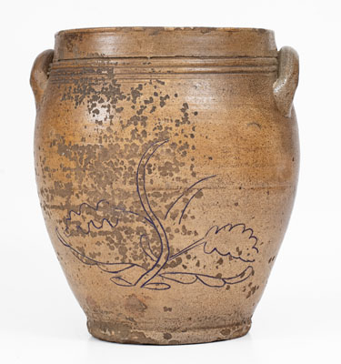 Unusual Northeastern Stoneware Jar w/ Elaborate Manhattan-Inspired Incised Decoration