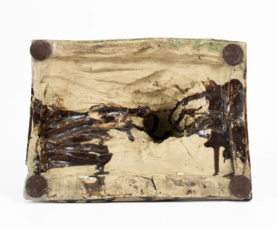 Rare Stoneware Spaniel on Base, Jane Lew or Bridgeport, WV, circa 1885