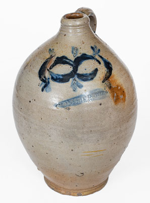 COMMERAW'S Stoneware Jug by African-American New York City Potter, Thomas Commeraw