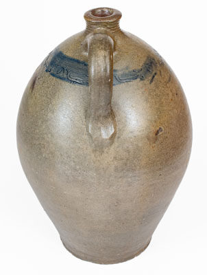 Attrib. Branch Green, Philadelphia Stoneware WINE Jug w/ Coggled Bird Decoration
