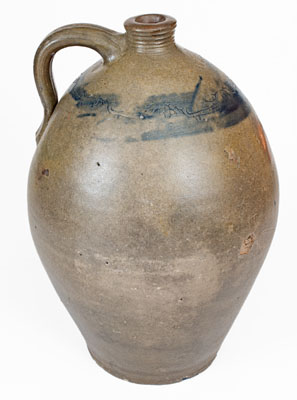 Attrib. Branch Green, Philadelphia Stoneware WINE Jug w/ Coggled Bird Decoration