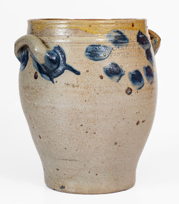 C. CROLIUS / MANUFACTURER / MANHATTAN-WELLS / NEW-YORK Stoneware Jar
