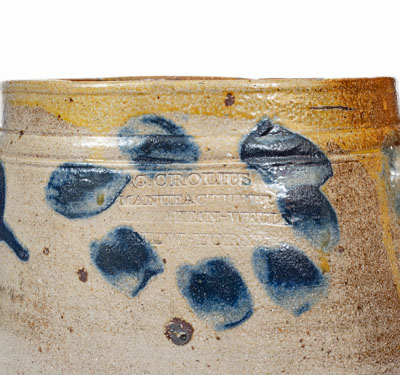 C. CROLIUS / MANUFACTURER / MANHATTAN-WELLS / NEW-YORK Stoneware Jar