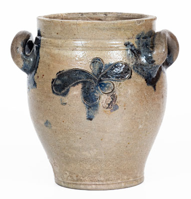 Small attrib. John Remmey III, Manhattan Stoneware Jar w/ Incised Decoration, early 19th century