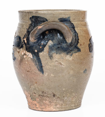 Small attrib. John Remmey III, Manhattan Stoneware Jar w/ Incised Decoration, early 19th century