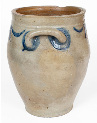 3 Gal. Manhattan Stoneware Jar w/ Incised Drape and Tassel Decoration, early 19th century