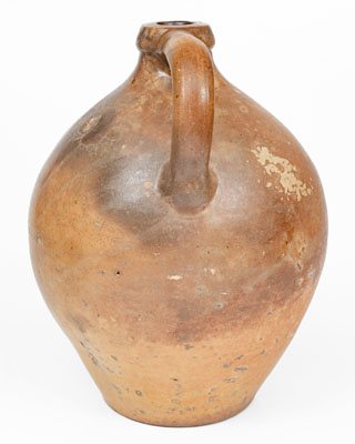 New York State Ovoid Stoneware Jug w/ Brushed Floral Decoration, c1830