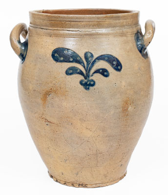 4 Gal. Manhattan Stoneware Jar w/ Incised Decoration, possibly John Remmey III
