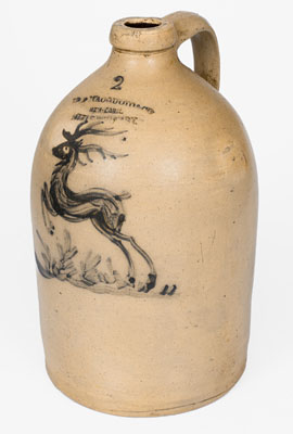 Rare WM. A. MACQUOID & CO. / NEW YORK Stoneware Deer Jug