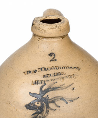 Rare WM. A. MACQUOID & CO. / NEW YORK Stoneware Deer Jug