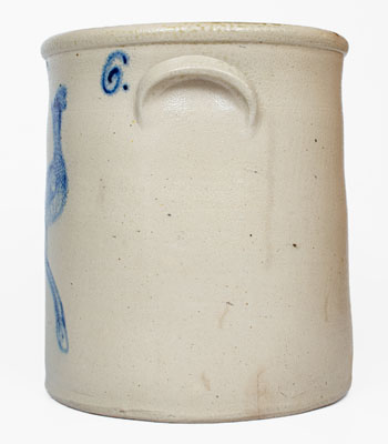 Extremely Rare 6 Gal. JOHN BURGER / ROCHESTER Stoneware Crock w/ Elaborate Pheasant Decoration