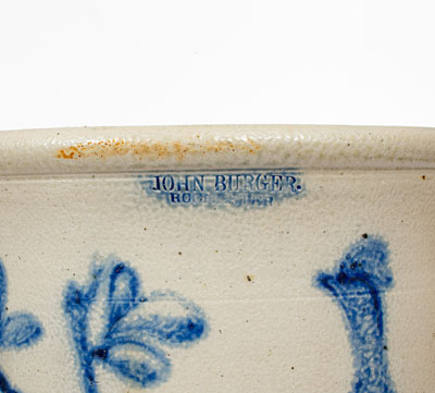 Extremely Rare 6 Gal. JOHN BURGER / ROCHESTER Stoneware Crock w/ Elaborate Pheasant Decoration