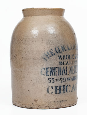 Unusual Chicago Stoneware Advertising Jar