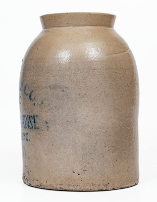 Unusual Chicago Stoneware Advertising Jar