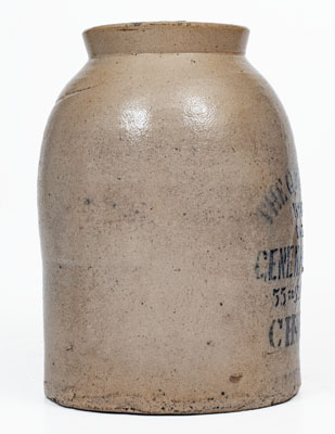 Unusual Chicago Stoneware Advertising Jar