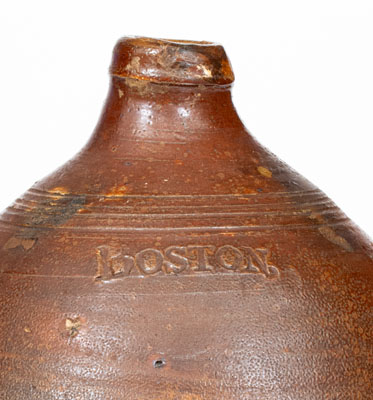 Small-Sized Iron-Decorated BOSTON Stoneware Jug, Frederick Carpenter, early 19th century