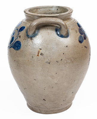 2 Gal. Manhattan Stoneware Jar w/ Incised Floral Decoration, circa 1800