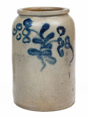 1 Gal. Baltimore, MD Stoneware Jar w/ Floral Decoration, circa 1825
