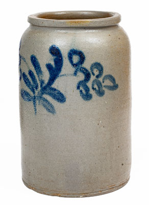 1 Gal. Baltimore, MD Stoneware Jar w/ Floral Decoration, circa 1825