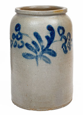 1 Gal. Baltimore, MD Stoneware Jar w/ Floral Decoration, circa 1825