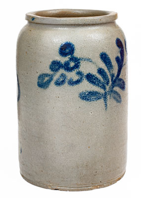1 Gal. Baltimore, MD Stoneware Jar w/ Floral Decoration, circa 1825