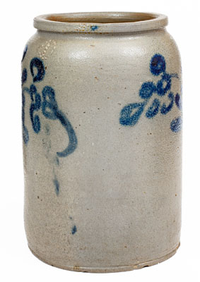 1 Gal. Baltimore, MD Stoneware Jar w/ Floral Decoration, circa 1825