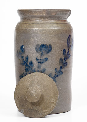 Rare Lidded Stoneware Jar attrib. C. F. Decker, Chucky Valley, Tennessee