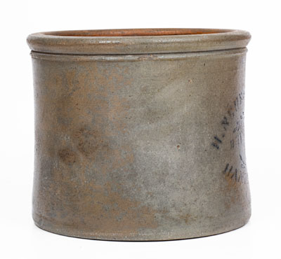 Scarce HANNIBAL, OHIO Stoneware Advertising Cake Crock