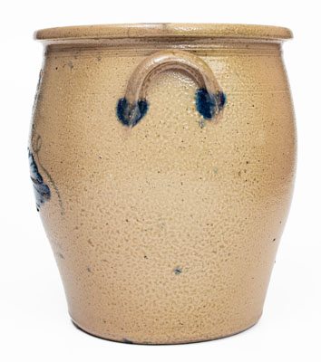 3 Gal. M. & T. MILLER / NEWPORT, PA Stoneware Jar with Leaf and Floral Decoration