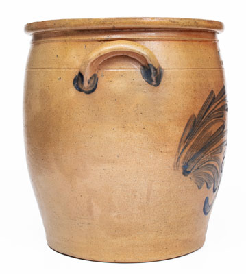 4 Gal. M. & T. MILLER / NEWPORT, PA Stoneware Jar w/ Elaborate Floral Decoration