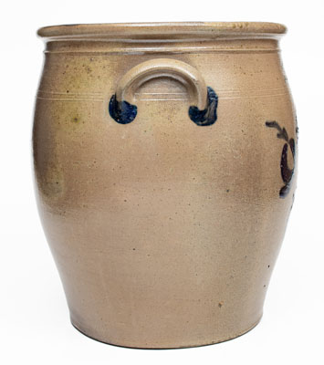 Rare 6 Gal. M. & T. MILLER / NEWPORT, PA Stoneware Jar w/ Floral Decoration