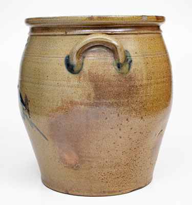 Rare 6 Gal. M. & T. MILLER / NEWPORT, PA Stoneware Jar with Floral Decoration