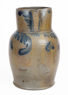 1 1/2 Gal. Baltimore Stoneware Pitcher w/ Floral Decoration, circa 1840