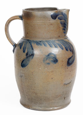 1 1/2 Gal. Baltimore Stoneware Pitcher w/ Floral Decoration, circa 1840