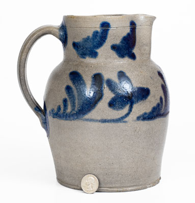 Baltimore, MD Stoneware Pitcher w/ Floral Decoration, circa 1830