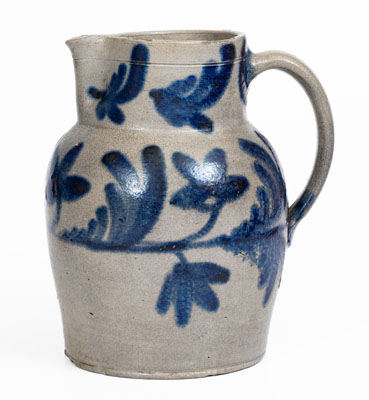 Baltimore, MD Stoneware Pitcher w/ Floral Decoration, circa 1830