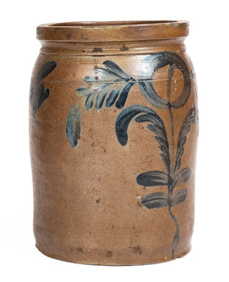 1/2 Gal. B. C. MILBURN (Alexandria, VA) Stoneware Jar w/ Floral Decoration
